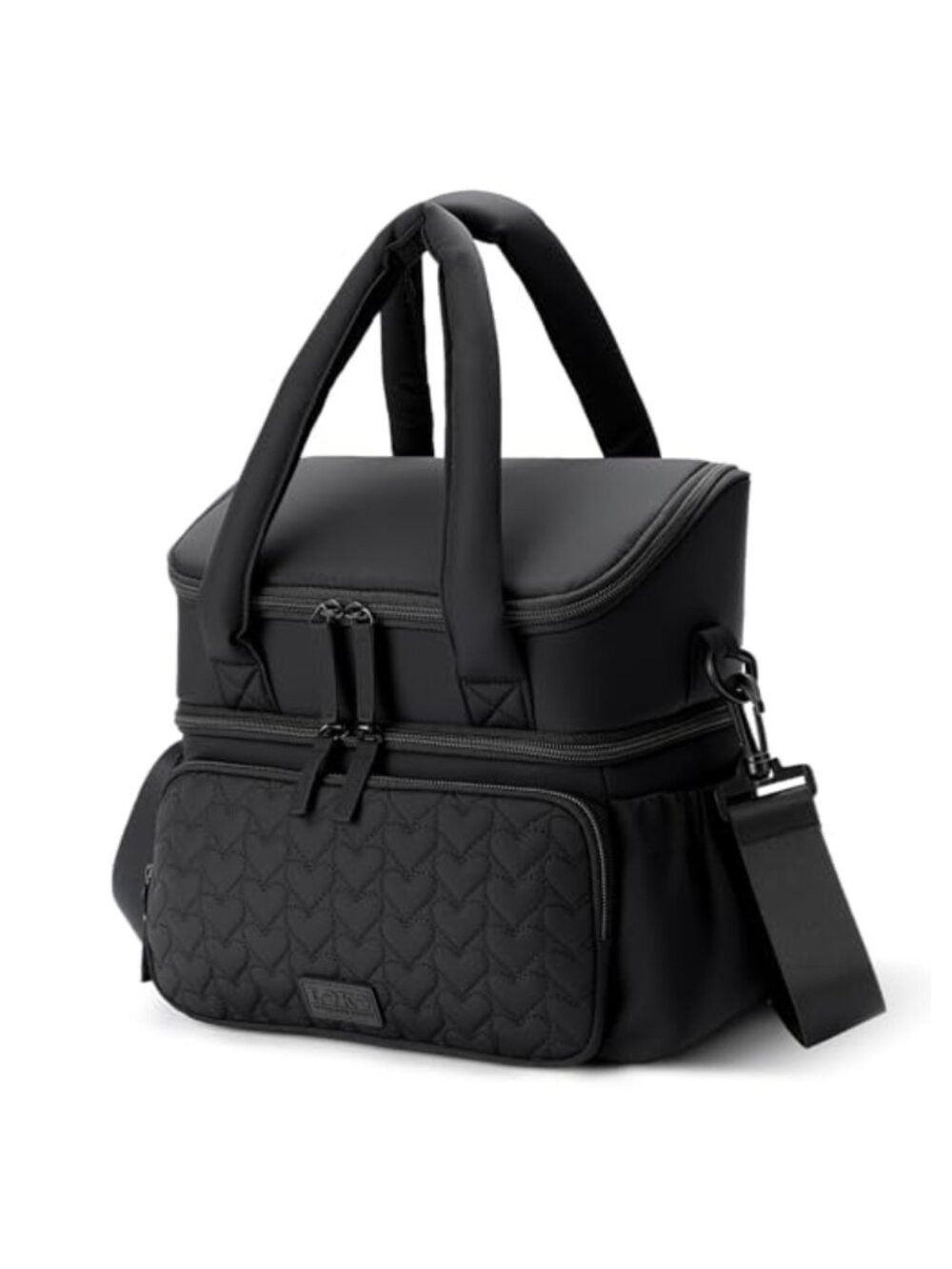 Insulated Quilted Lunch Bag Double Deck Tote Leakproof